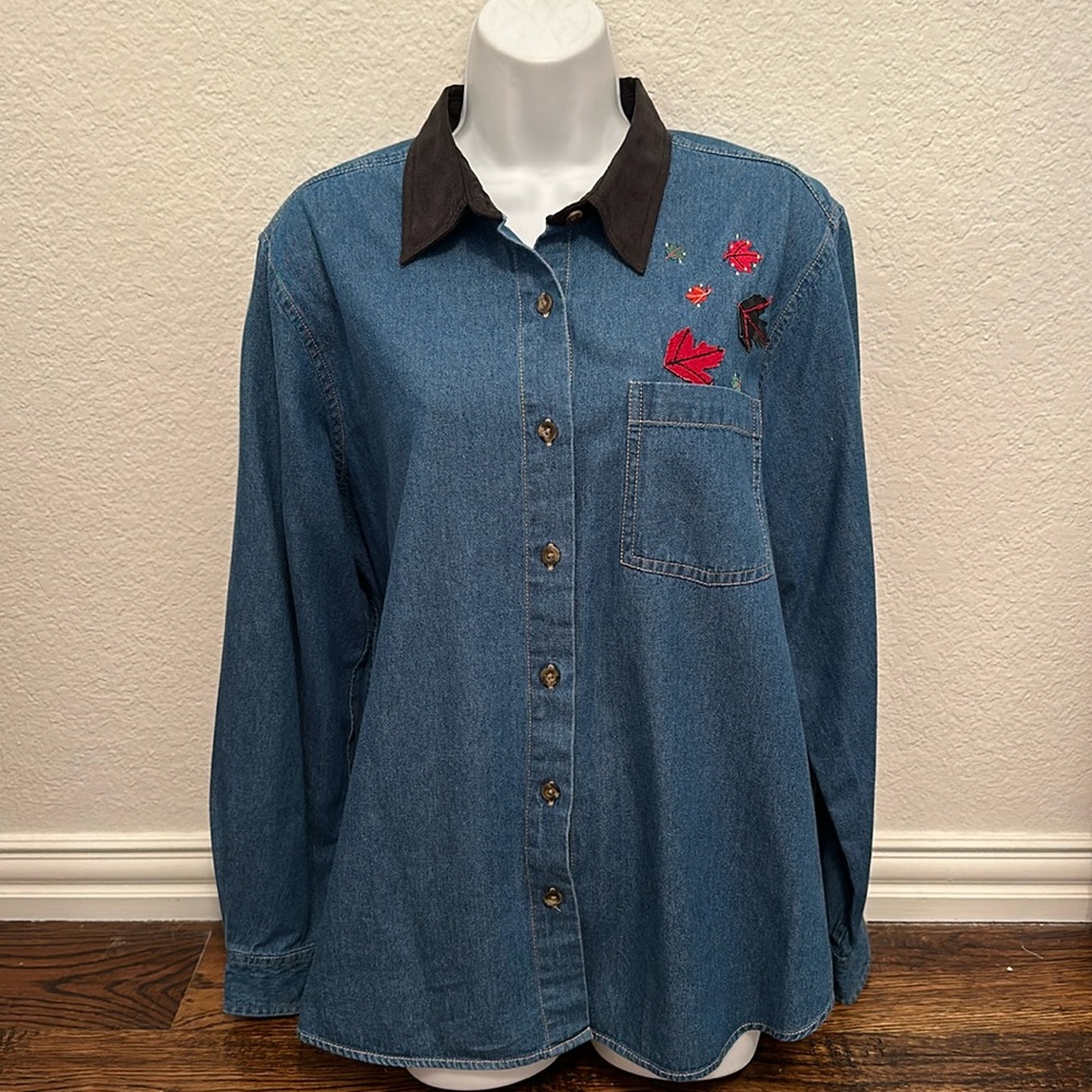 Vintage Fall Denim Button Down
